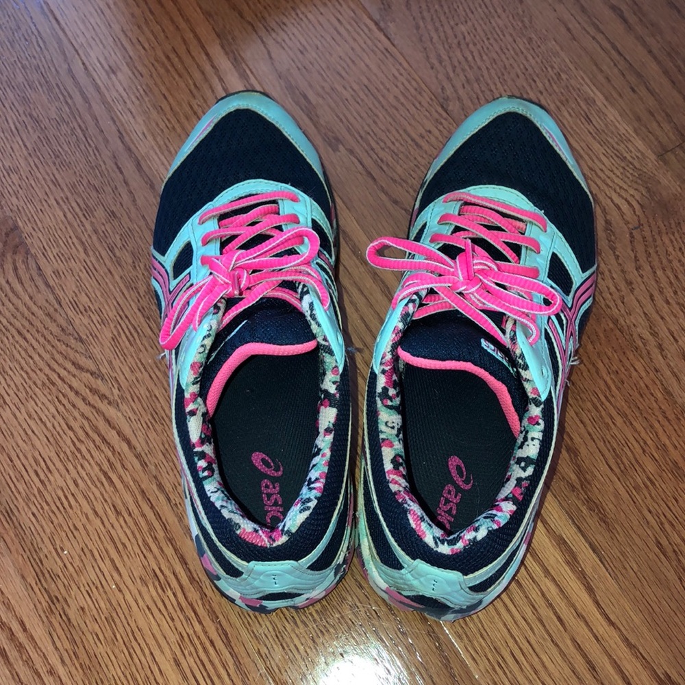 Multi colored running shoes